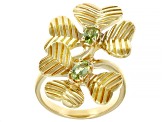 Peridot 18K Yellow Gold Over Sterling Silver Sprig Ring 0.41ctw