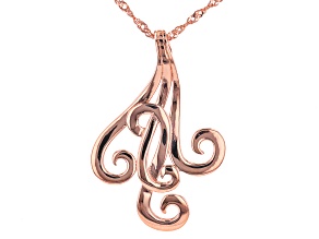 18K Rose Gold Over Sterling Silver Swirl Pendant With 18" Chain