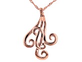 18K Rose Gold Over Sterling Silver Swirl Pendant With 18" Chain