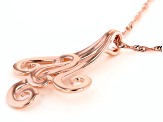 18K Rose Gold Over Sterling Silver Swirl Pendant With 18" Chain