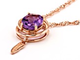 Lavender Amethyst 18K Rose Gold Over Sterling Silver Pendant With 18" Chain 1.96ct