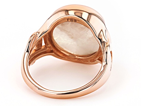Rainbow Moonstone 18K Rose Gold Over Silver Sunrise Over the Hill Ring