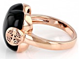 Onyx 18K Rose Gold Over Sterling Silver Clover Ring