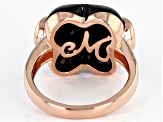 Onyx 18K Rose Gold Over Sterling Silver Clover Ring