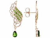 Chrome Diopside 18K Rose Gold Over Silver Feather Earrings 1.06ctw