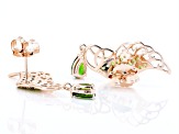 Chrome Diopside 18K Rose Gold Over Silver Feather Earrings 1.06ctw