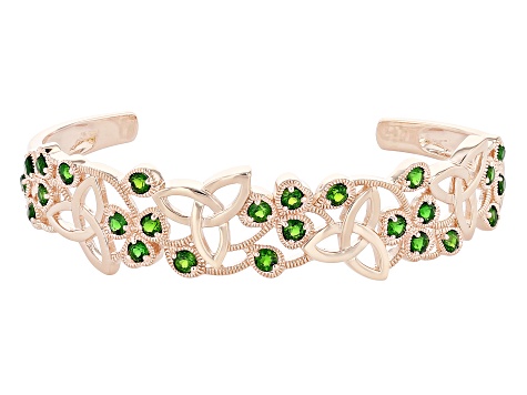 18k White Gold & Green Gemstone Clover Bracelet