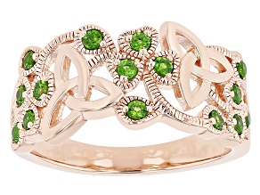 Chrome Diopside 18K Rose Gold Over Silver Ring 0.33ctw