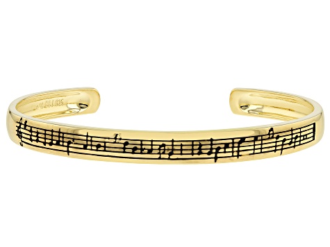 18k Yellow Gold Over Sterling Silver "Danny Boy" Music Sheet Unisex Bracelet