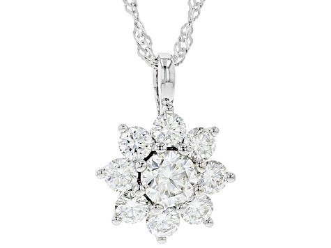 Moissanite Platineve Pendant 1.30ctw DEW.