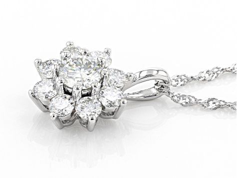 Moissanite Platineve Pendant 1.30ctw DEW.