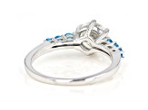 Moissanite and neon apatite platineve ring 1.20ct DEW.