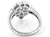 Moissanite And Blue Sapphire Platineve Ring 1.16ctw DEW.