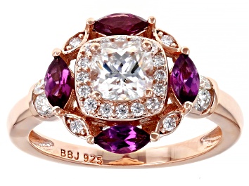 Pink Color Shift Garnet 18k Rose Gold Over Sterling Silver Ring 0.87ctw -  WIG123
