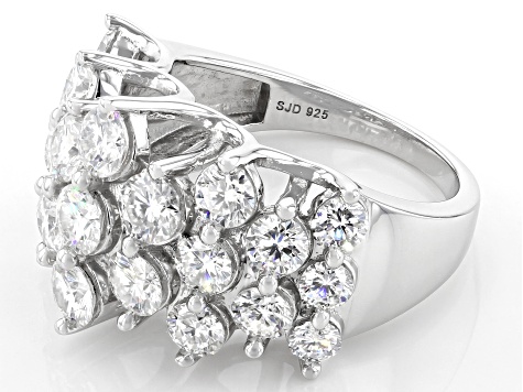 Moissanite Platineve Ring 3.48ctw Dew