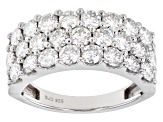Moissanite Platineve Wide Band Ring 2.50ctw DEW.