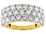 Moissanite 14k Yellow Gold Over Silver Wide Band Ring 2.50ctw DEW.