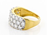 Moissanite 14k Yellow Gold Over Silver Wide Band Ring 2.50ctw DEW.