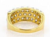 Moissanite 14k Yellow Gold Over Silver Wide Band Ring 2.50ctw DEW.