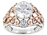 Moissanite Platineve Two Tone Ring 3.92ctw Dew