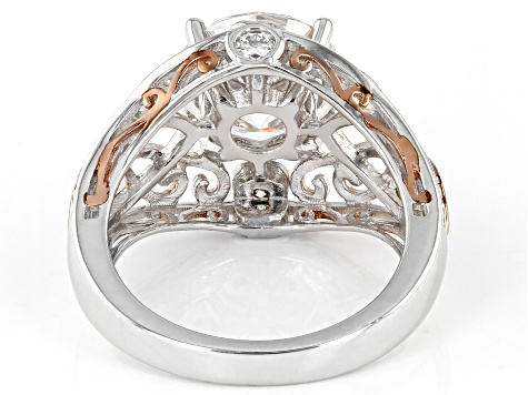 Moissanite Platineve Two Tone Ring 3.92ctw Dew