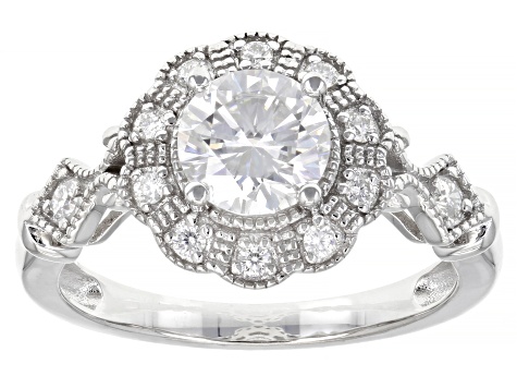 Moissanite Platineve Engagement Ring 1.16ctw DEW.