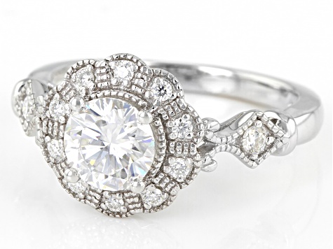 Moissanite Platineve Engagement Ring 1.16ctw DEW.