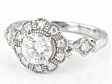 Moissanite Platineve Engagement Ring 1.16ctw DEW.