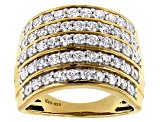 Moissanite 14k Yellow Gold Over Silver Ring 1.59ctw DEW.