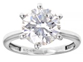 Moissanite Platineve Ring With Two Bands 5.82ctw DEW.