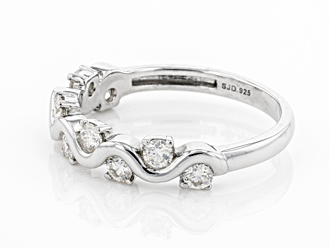 Moissanite Platineve Band Ring .54ctw DEW