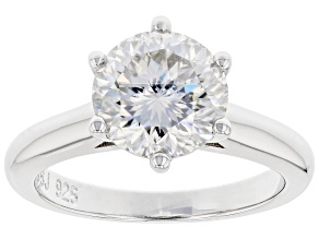 Moissanite Inferno cut Platineve ring 3.08ct DEW.