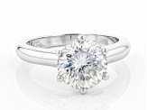 Moissanite Inferno cut Platineve ring 3.08ct DEW.