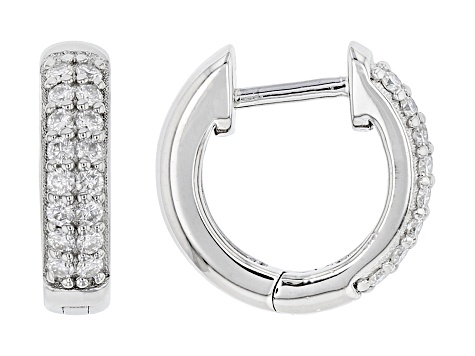 Moissanite Platineve Hoop Earrings .32ctw DEW. - MOJ235 | JTV.com