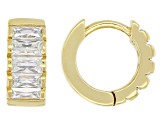 Moissanite 14k Yellow Gold Over Silver Hoop Earrings .90ctw DEW.