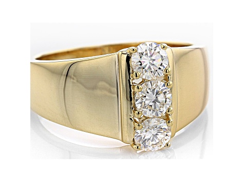 Superior Diamond Cutters Yellow Gold and Platinum 3-Stone Diamond