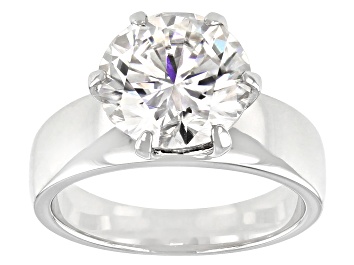 Picture of Moissanite Platineve Solitaire Ring 4.20ct DEW