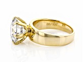 Moissanite 14k Yellow Gold Over Silver Solitaire Ring 4.20ct DEW