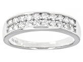 Moissanite Platineve Band Ring .60ctw DEW