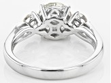 Moissanite Platineve Three Stone Ring 1.82ctw DEW