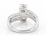 Moissanite Platineve Two Stone Ring 1.20ctw DEW.