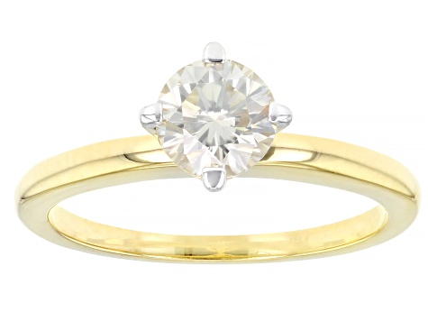Candlelight Moissanite 14k Yellow Gold Over Silver Solitaire Ring .80ct DEW.