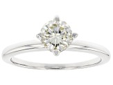 Candlelight Moissanite Platineve Solitaire Ring .80ct DEW.