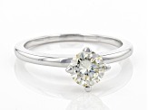 Candlelight Moissanite Platineve Solitaire Ring .80ct DEW.