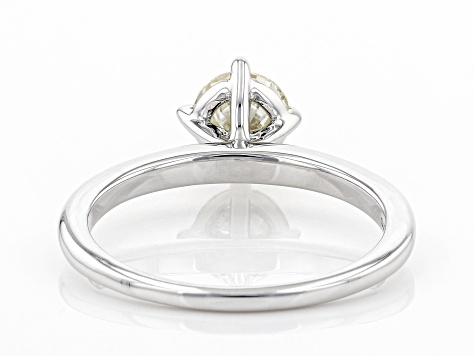 Candlelight Moissanite Platineve Solitaire Ring .80ct DEW.