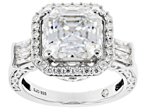 Moissanite Platineve Engagement Ring 5.29ctw DEW