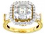 Moissanite 14k yellow gold over sterling silver engagement ring 5.29ctw DEW.