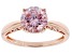 Pink moissanite 14k rose gold over silver solitaire  ring 1.90ct DEW