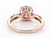 Pink moissanite 14k rose gold over silver solitaire ring 1.90ct DEW