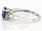 Blue moissanite platineve solitaire ring 1.90ct DEW